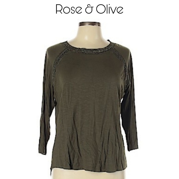 Rose & Olive Tops - 4/$25 🥂 Rose & Olive 3/4 Sleeve Top